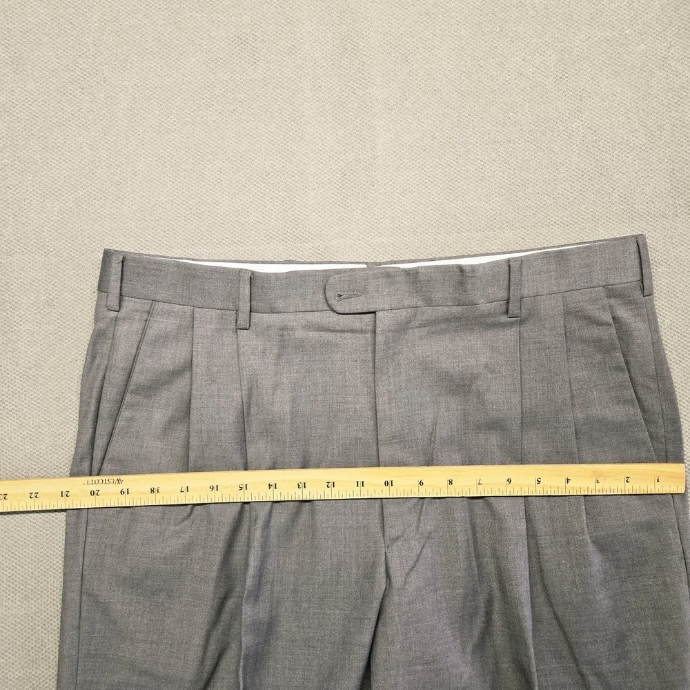Zanella‎ Suit Pants Mens 36 Gray Bennett Acetate Cupro Tapered Made Italy